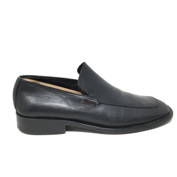 Men\'s VINTAGE Gucci Slip On Loafers Dress Shoes Size 40 E/7 E Wide Black Leather main image 11